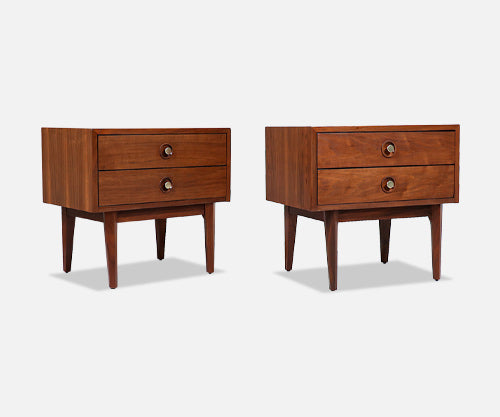 American of Martinsville Walnut Night Stands