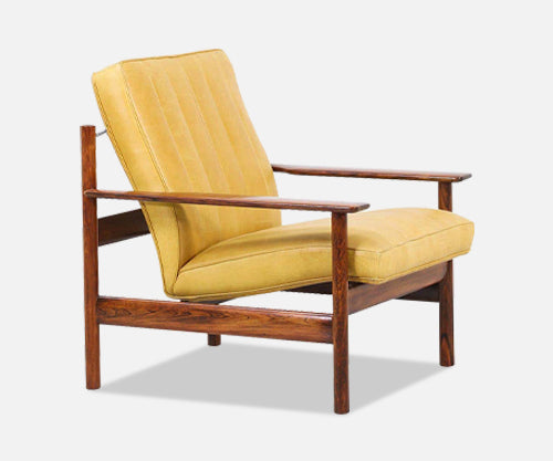 Sven Ivar Dysthe Model-1001 Rosewood & Leather Lounge Chair for Dokka Møbler