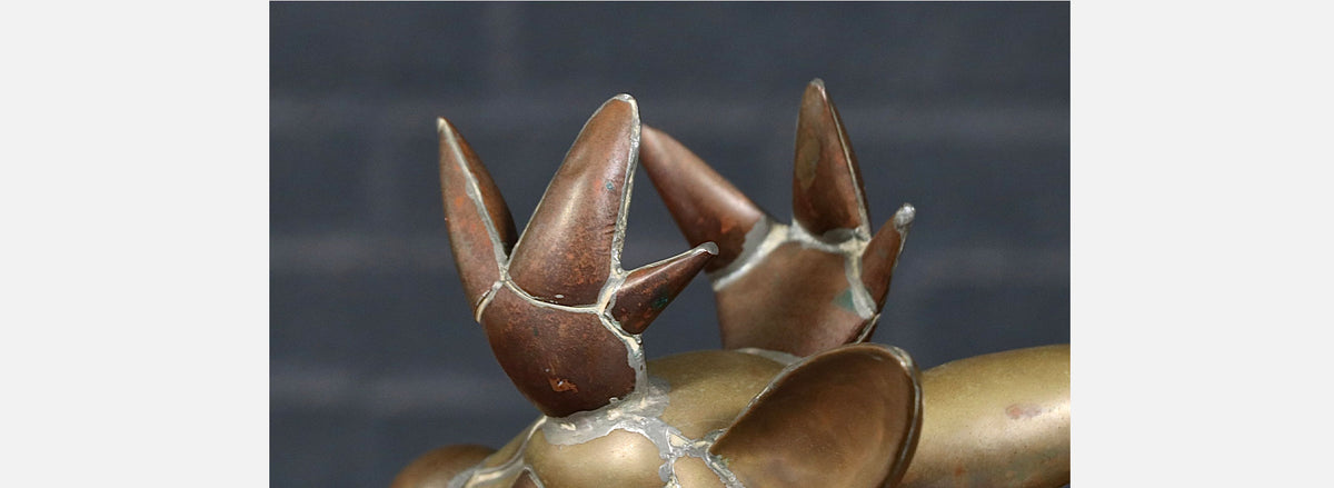 Mexican Modernist Brass & Copper Deer Sculpture by Sergio Bustamante