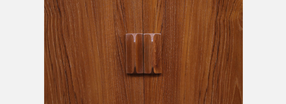 Danish Modern Tambour-Door Teak Credenza by Svend A. Larsen