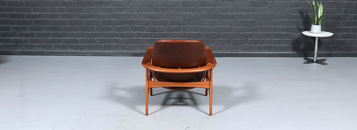 Arne Hovmand-Olsen Teak & Cognac Leather Lounge Chair for Mogens Kold
