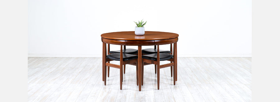 Hans Olsen "Roundette" Expanding Butterfly-Leaf Dining Set for Frem Rølje