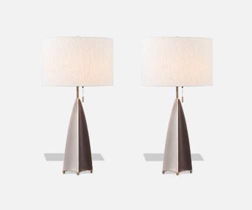 Gerald Thurston "Fin" Porcelain Table Lamps by Lightolier 