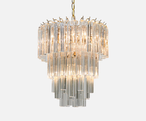 Mid-Century Modern "Triedi" Italian Murano Chandelier