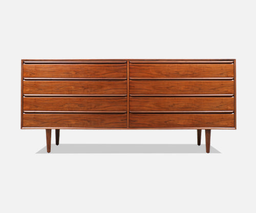 Mid-Century Modern 8-Drawer Walnut Dresser by Westnofa 898