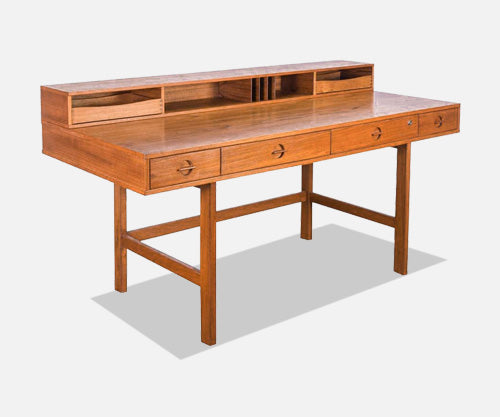 Danish Modern Flip-Top Executive Teak Desk by Peter Løvig Nielsen