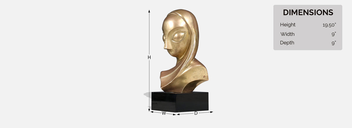 Vintage Modernist Brancusi-Inspired Bust Sculpture
