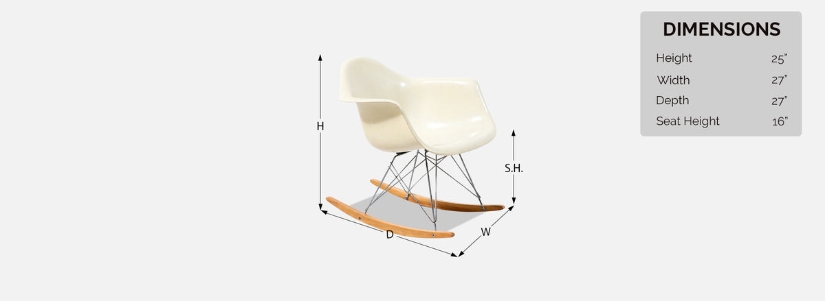 Original Vintage Charles & Ray Eames RAR Rocking Chair for Herman Miller