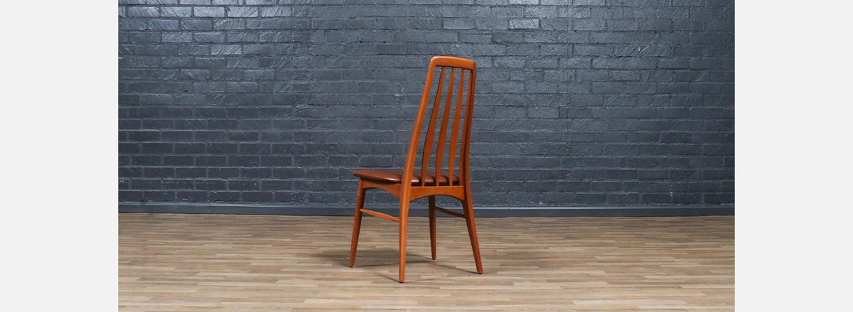 Niels Koefoed "Eva" Teak & Leather Dining Chairs for Koefoeds Hornslet