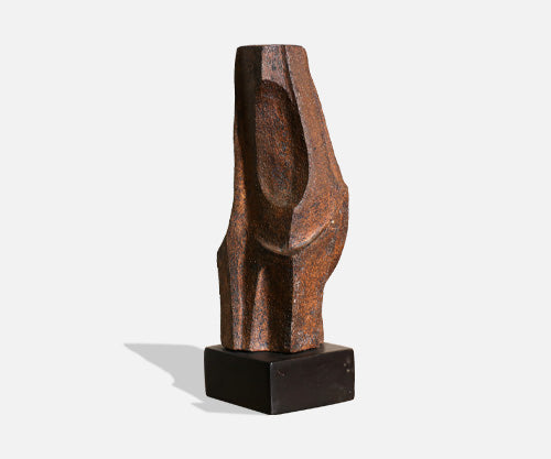 Mid-Century Modern Abstract Ceramic Sculpture, Signed Davis
