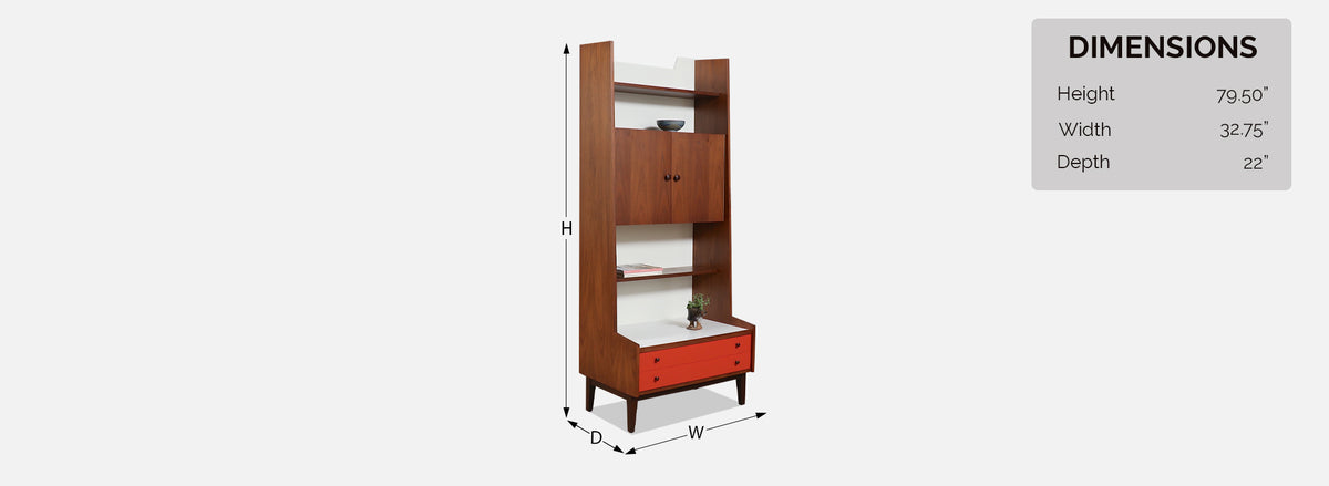Kipp Stewart Lacquered & Walnut Bookshelf for Glenn of CA