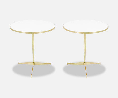 Paul McCobb ”Cigarette” Brass Tripod Side Tables for Directional