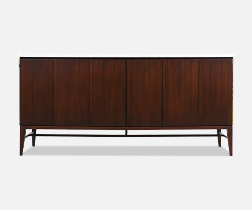Paul McCobb "Irwin Collection" Dresser with Bi-Folding Doors & Marble Top for Calvin Furniture