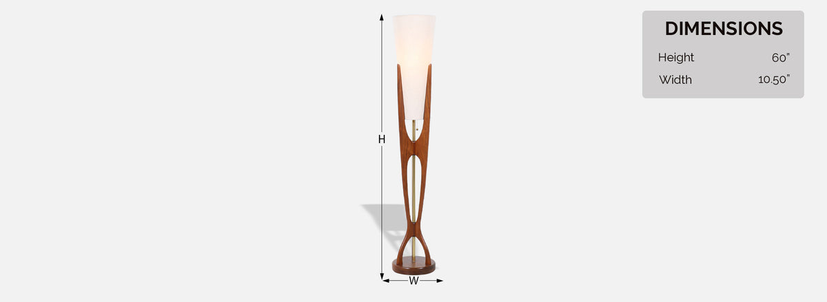 Modeline of California Sculpted Walnut Floor Lamp