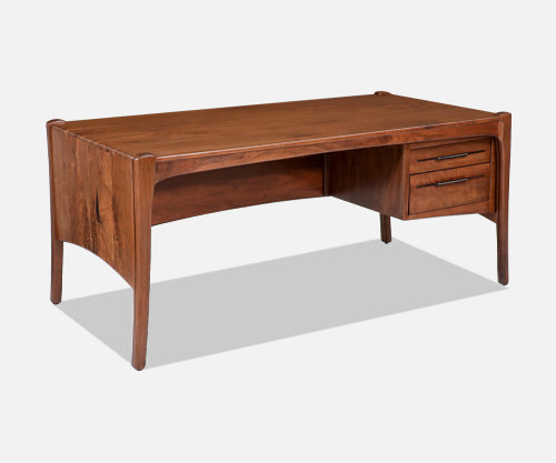 California Studio Sculpted Walnut Executive Desk by Anthony Khan