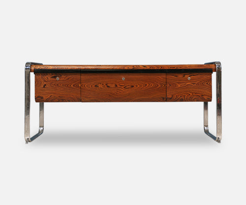 Peter Protzman Zebrawood & Chrome Credenza for Herman Miller