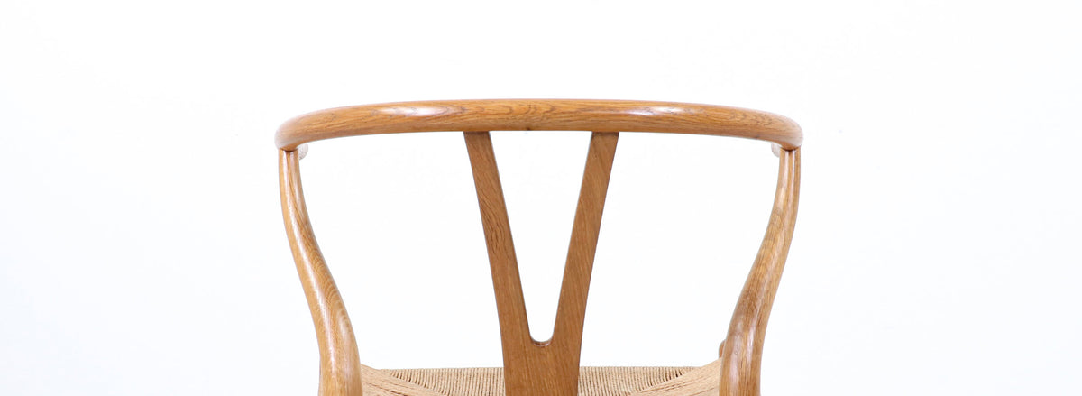 Classic Hans J. Wegner "Wishbone" Oak Arm Chair for Carl Hansen & Søn