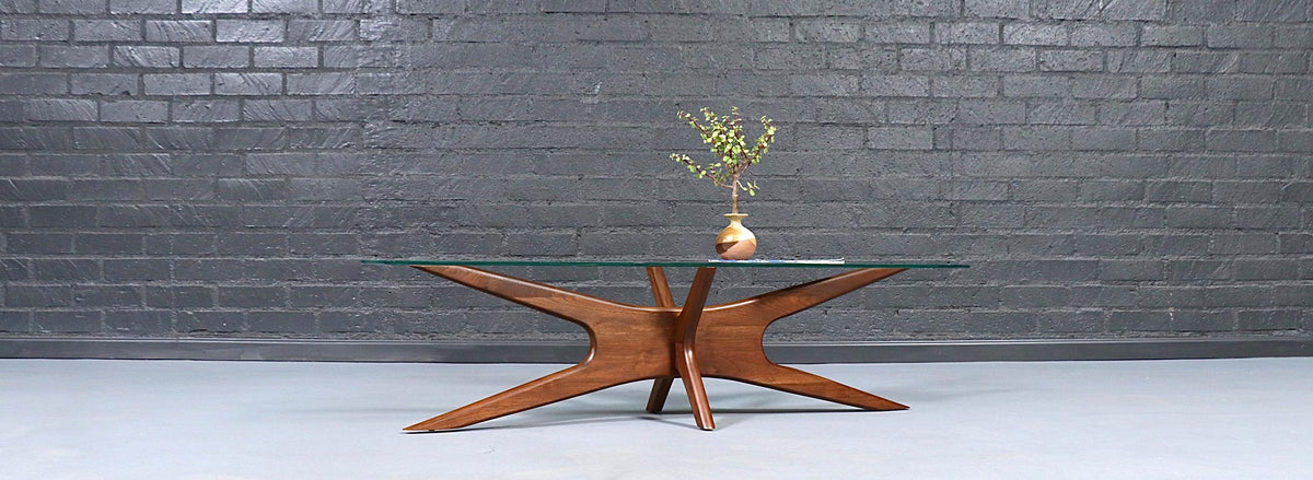 Adrian Pearsall 893-TGO Coffee Table w/ Stingray Glass Top