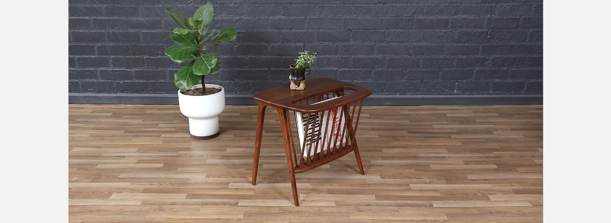 Arthur Umanoff Spindle End Table w/ Magazine Shelf