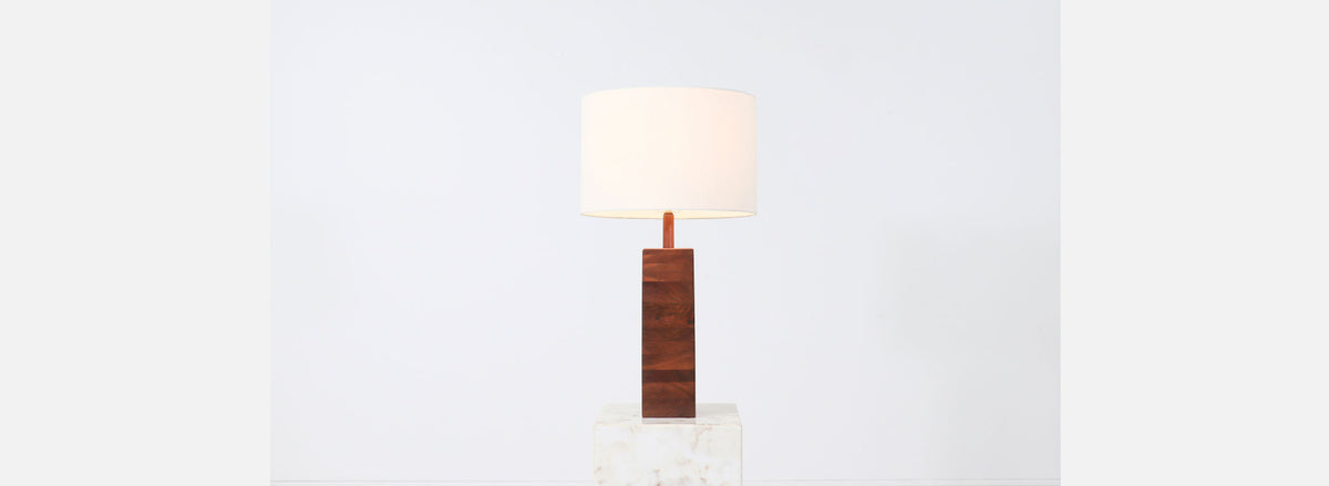 Gordon & Jane Martz Walnut Table Lamp for Marshall Studios