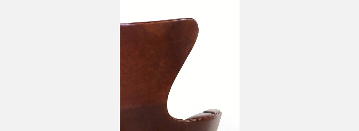 Adrian Pearsall Wing Back Cognac Leather Lounge Chair 