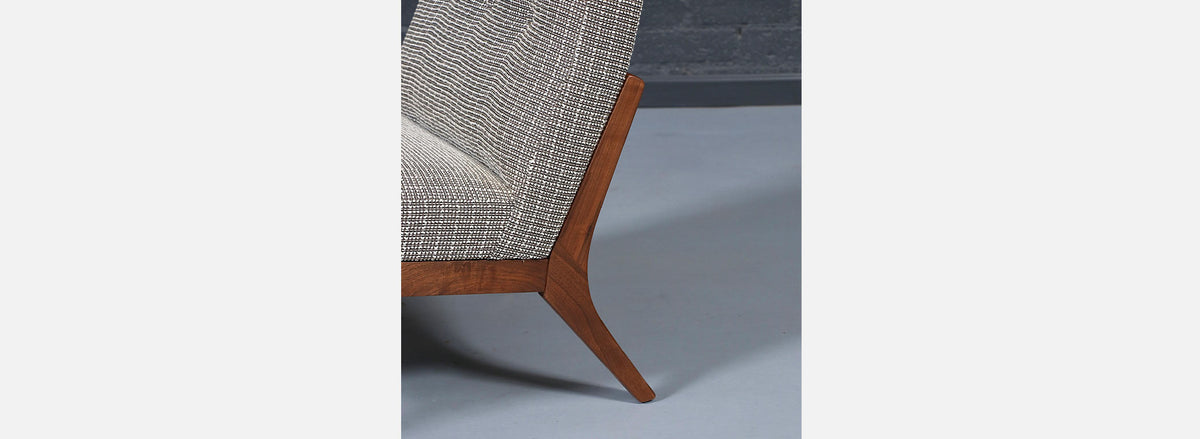 Pair of Mid Century Modern Sculpted Walnut Slipper Chairs