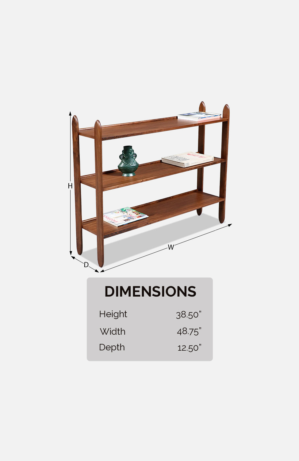 Custom Made Floating Walnut Bookshelf by Danish Modern LA