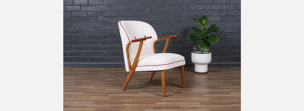 Danish Modern Teak & Oak Lounge Chair by Chresten Findahl Brodersen