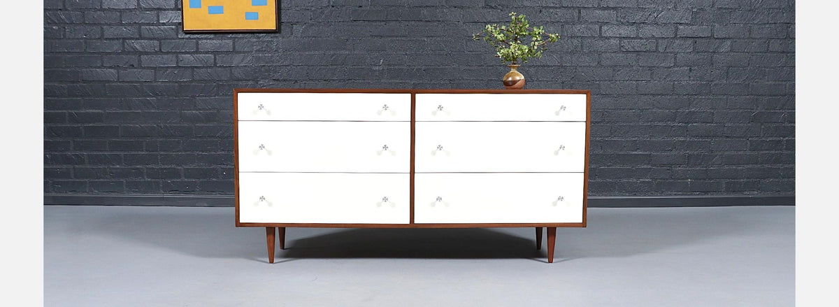 Milo Baughman Modernist Lacquered & Walnut Dresser for Glenn of California