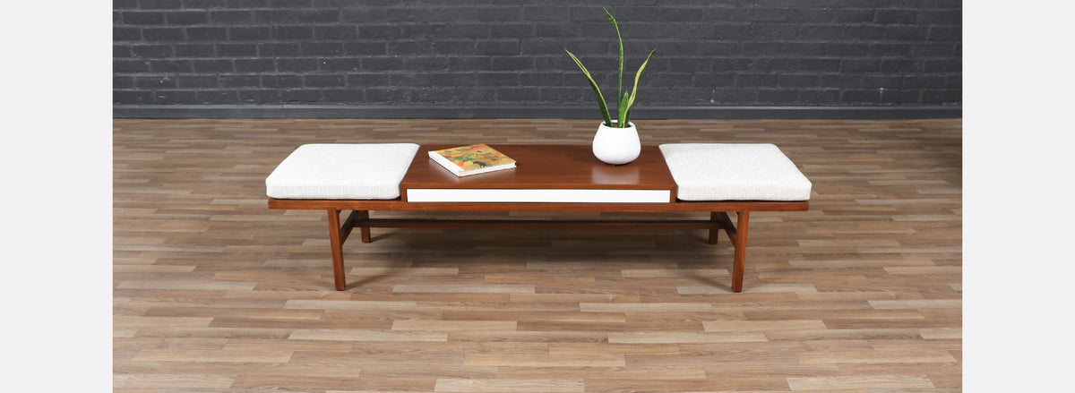California Modern Slatted Bench / Coffee Table by John Keal