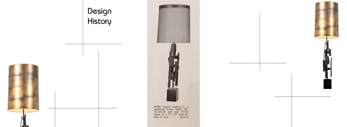 Richard Barr Brutalist Iron Table Lamp for Laurel 