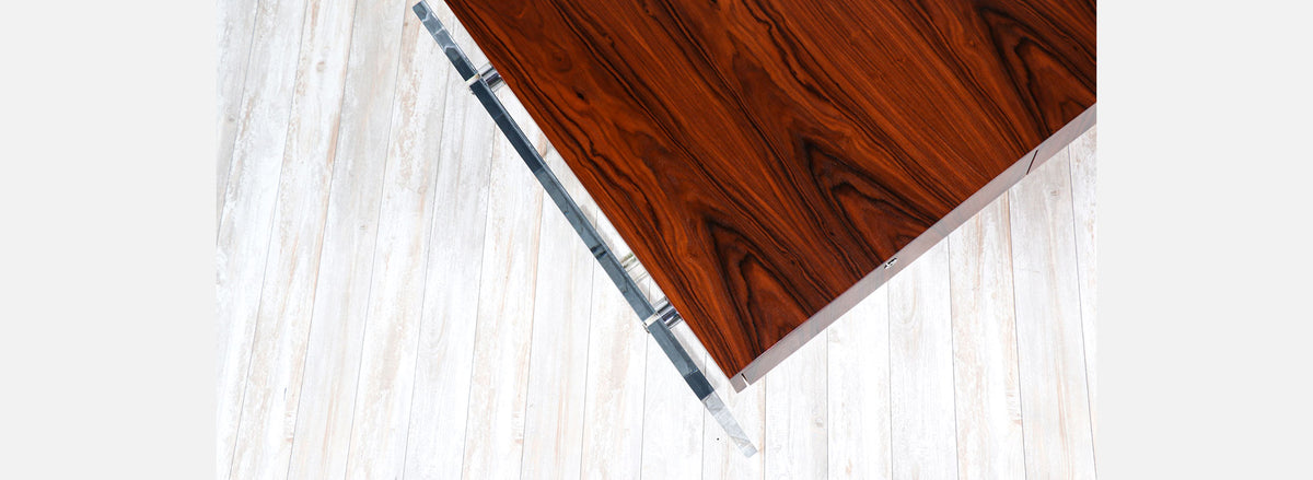 Poul Norreklit Executive Rosewood & Lucite Desk for Sigurd Hansen 