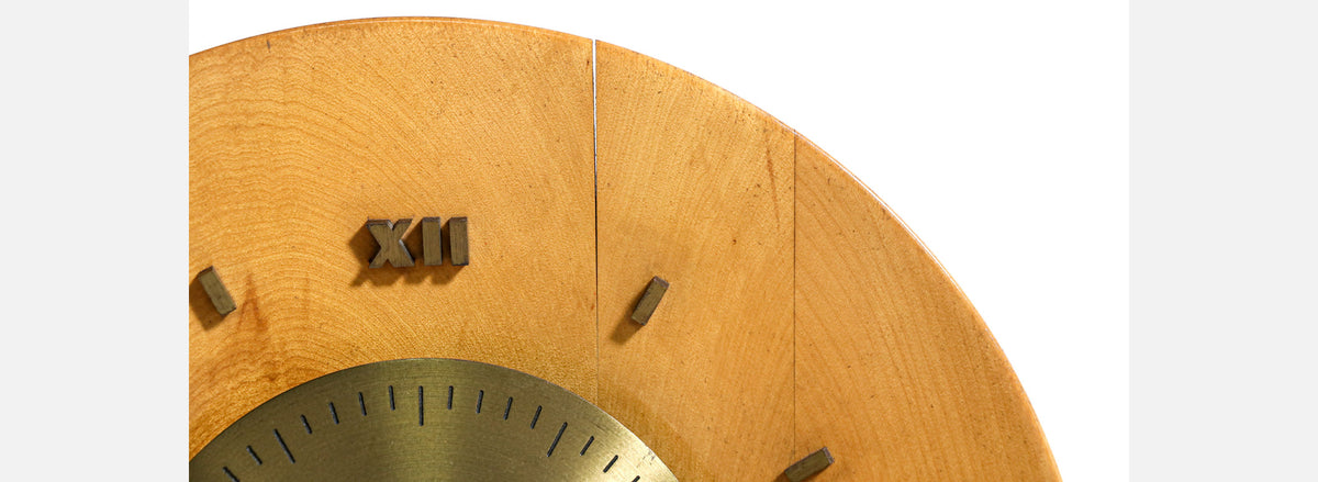 George Nelson Birch & Brass Wall Clock for Howard Miller
