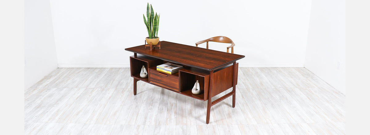 Gunni Omann Model-75 Floating Top Rosewood Desk for Omann Jun