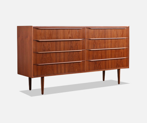 Mid-Century Danish Modern 8-Drawer Teak Dresser