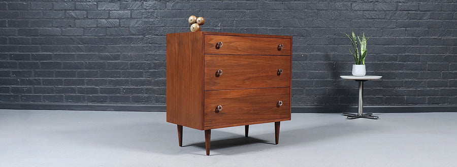 Greta M. Grossman Walnut 3-Drawer Dresser for Glenn of California