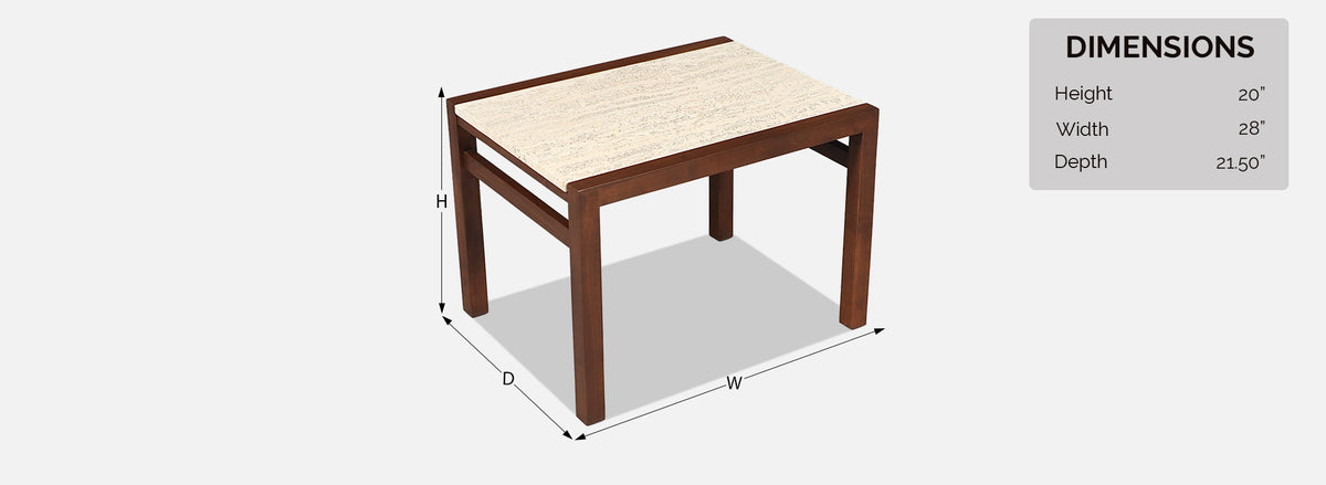 Pair of Californian Modern Travertine Top Side Tables