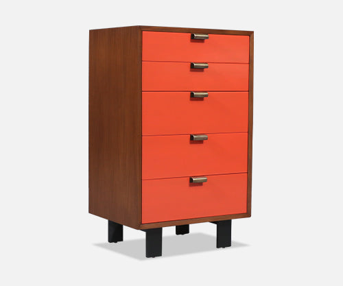 George Nelson Multi-Color Lacquered Highboy Dresser for Herman Miller