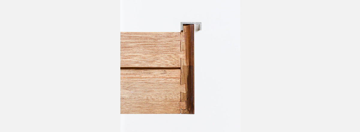 John Keal Walnut Dresser with Metal Accent Pulls for Brown Saltman 