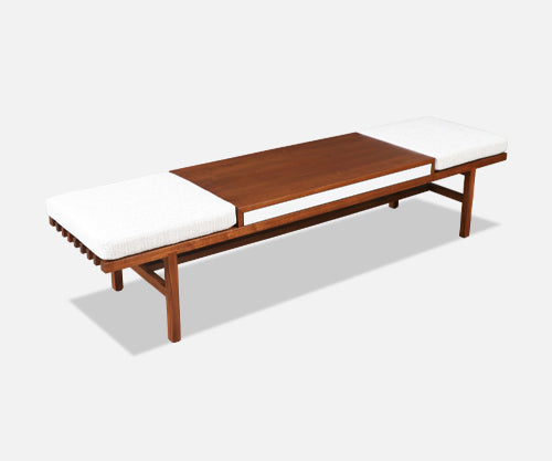 California Modern Slatted Bench / Coffee Table by John Keal