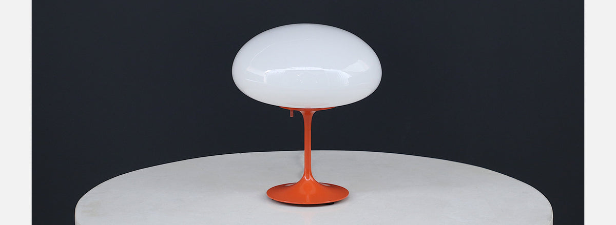 Bill Curry "Stemlite" Orange Mushroom Lamp for Design Line