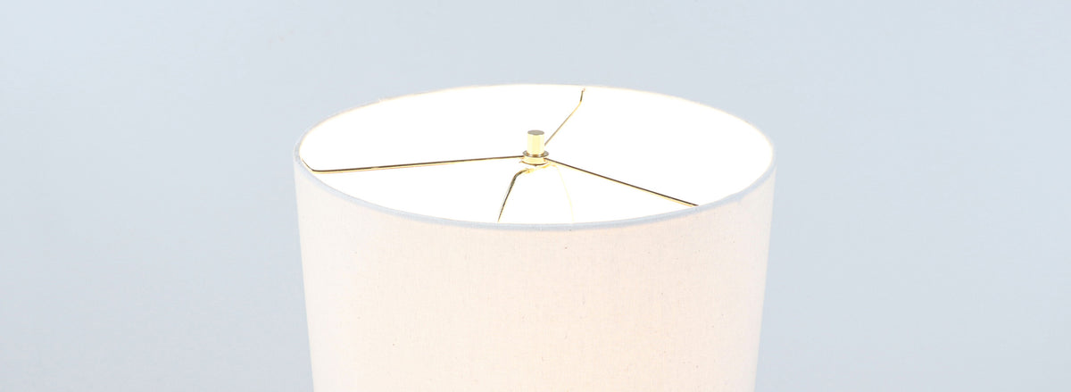 Mid-Century Modern Walnut & Brass Accent Table Lamp by Laurel