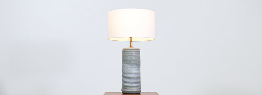 California Modern A-Series Blue Ceramic Table Lamp by Bob Kinzie
