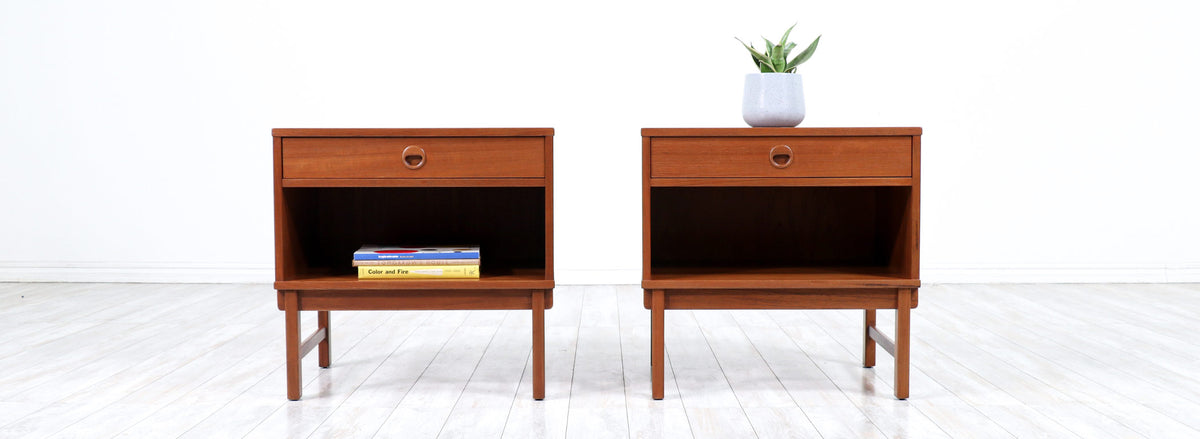 Mid-Century Modern Teak Night Stands by Yngve Ekstrom for Dux