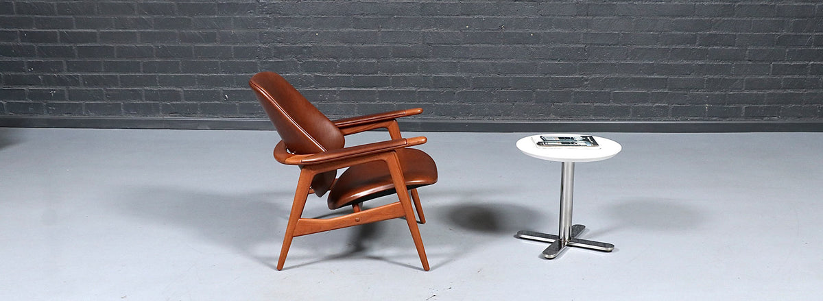 Arne Hovmand-Olsen Teak & Cognac Leather Lounge Chair for Mogens Kold