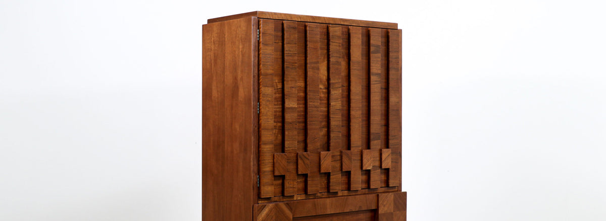 Mid-Century Modern "Stacatto" Geometric Highboy by Lane Furniture Co.