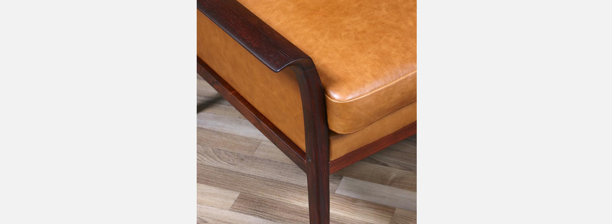 Fredrik Kayser Model-934 Rosewood & Leather Sofa
