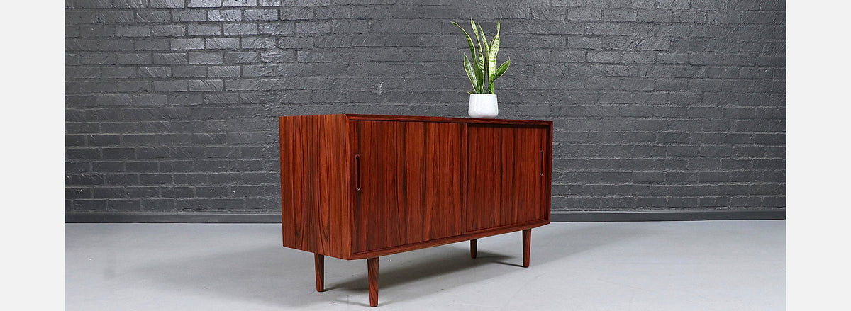 Carlo Jensen Rosewood Credenza w/ Sliding Doors for Hundevad & Co.