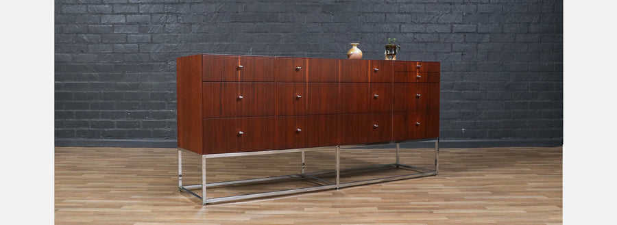 Kipp Stewart Rosewood & Chrome Dresser for Directional