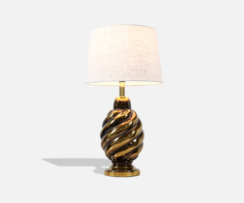 Mid-Century Modern Brass Spiral Form Table Lamp by Westwood Industries 